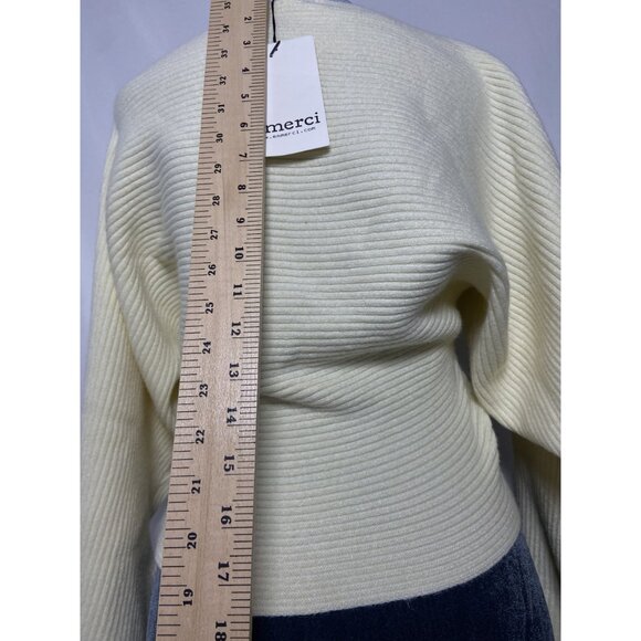 &Merci Womens Small Cream Ribbed Knit Sweater NWT - Picture 9 of 10